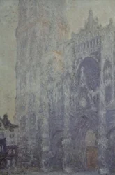 Die Kathedrale von Rouen. Das Portal und der Turm Saint-Romain, Morgeneffekt; weiße Harmonie